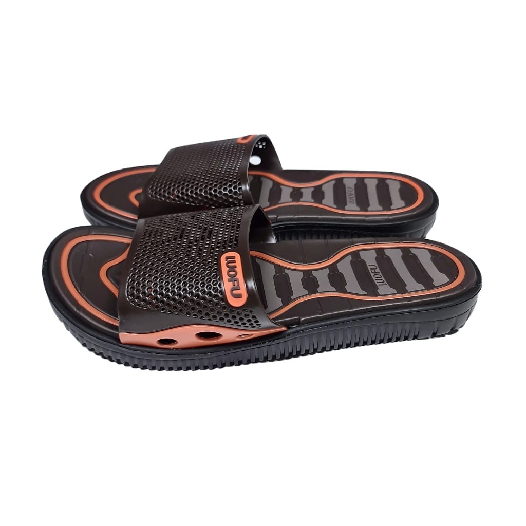 LUOFU ORIGINAL Sandal karet empuk murah pria selop sendal cowok import E6168-5D