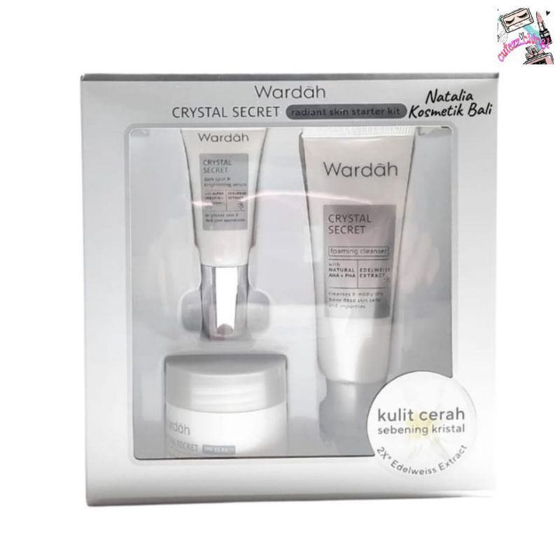 ☃Cutezz_Ching1☃Wardah Crystal Secret Radiant Skin Starter Kit - Ukuran Mini/Travel Size