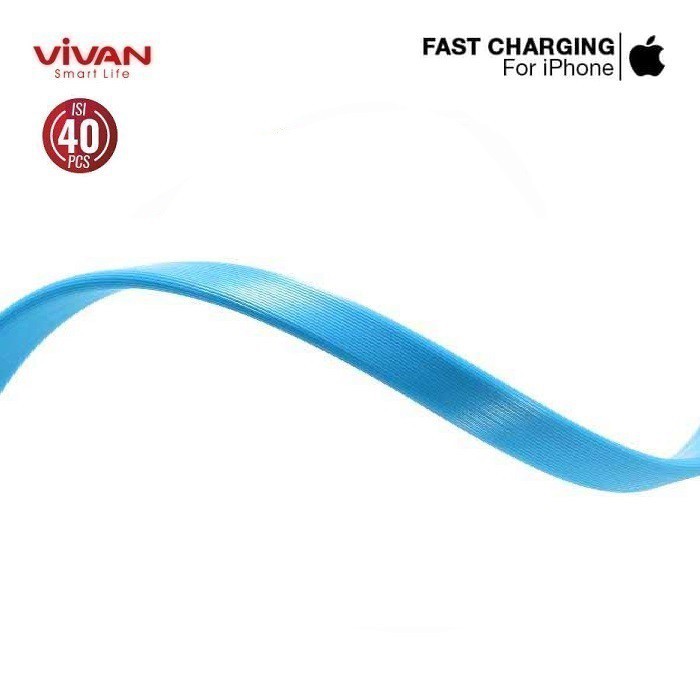 Kabel Data Vivan CSL100S For Iphone Cable Data  (1 Toples ini 40 Pcs) - Garansi Resmi 1 Tahun