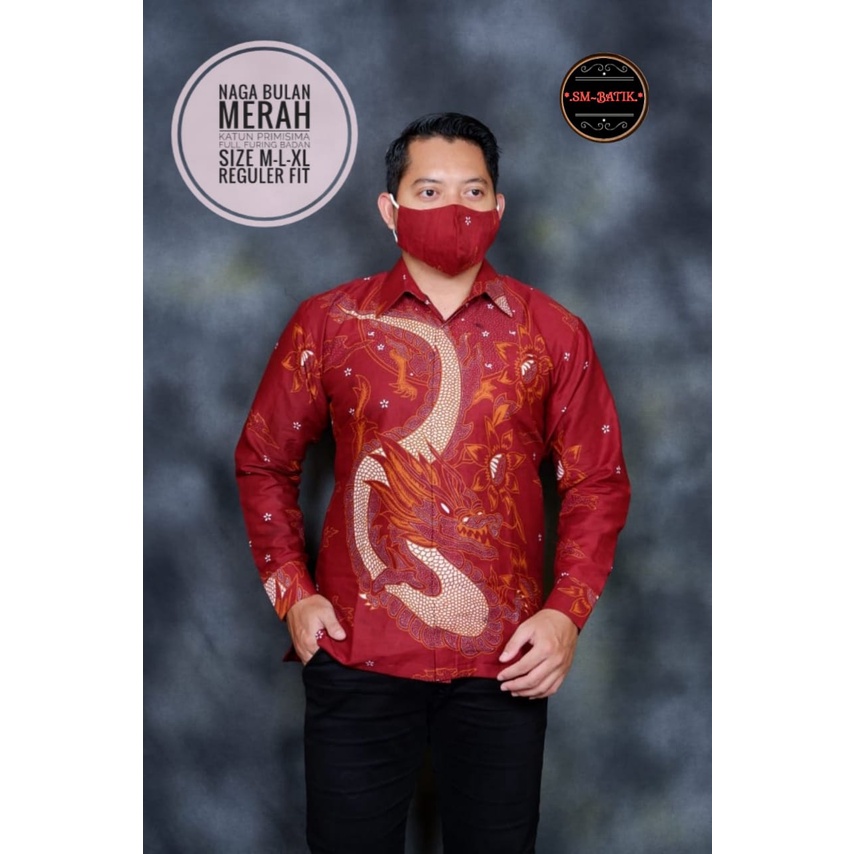 NAGA BULAN MERAH SM BATIKSOLOAMANAH KEMEJA BAJU BATIK PRIA SOLO LENGAN PANJANG PENDEK LAPIS FURING ATASAN BATIK PREMIUM MODERN KATUN HALUS SUKET SEGORO PEKSI KUNING NARAYA IJO PEKSI WIBOWO LESMANA HITAM PARANG TRUNTUM COKLAT PANJI LESMONO ADIWANGSA GOLD