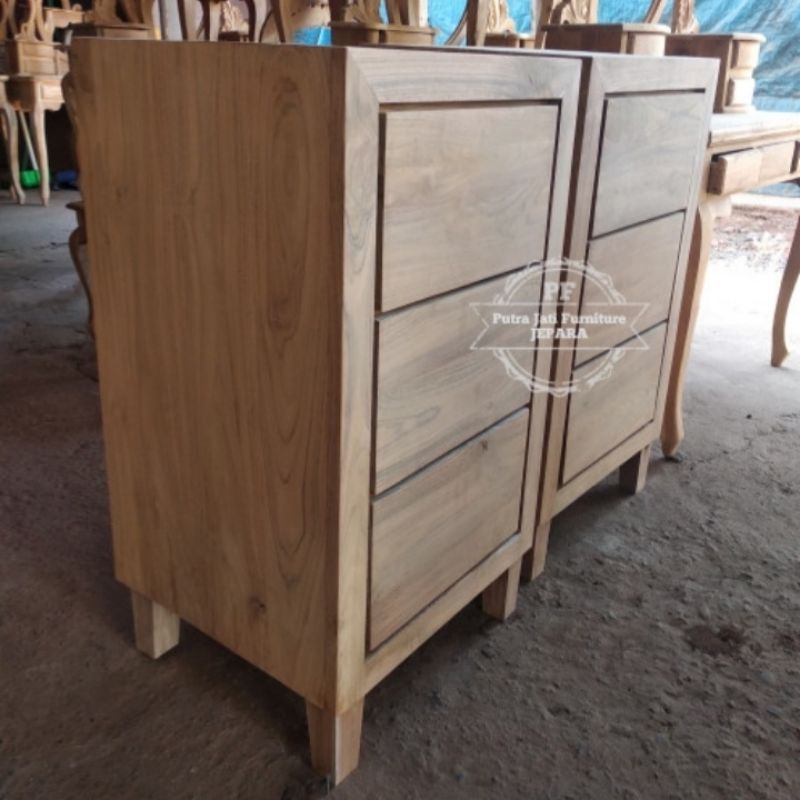Nakas laci kayu jati - Meja hias /Lemari kecil mebel Jepara murah