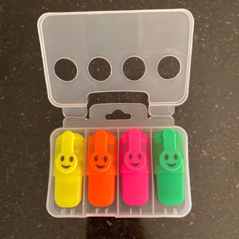 

[SET 4PCS] HIGHLIGHTER BENTUK FANCY / STABILO KARAKTER EMOTICON LUCU