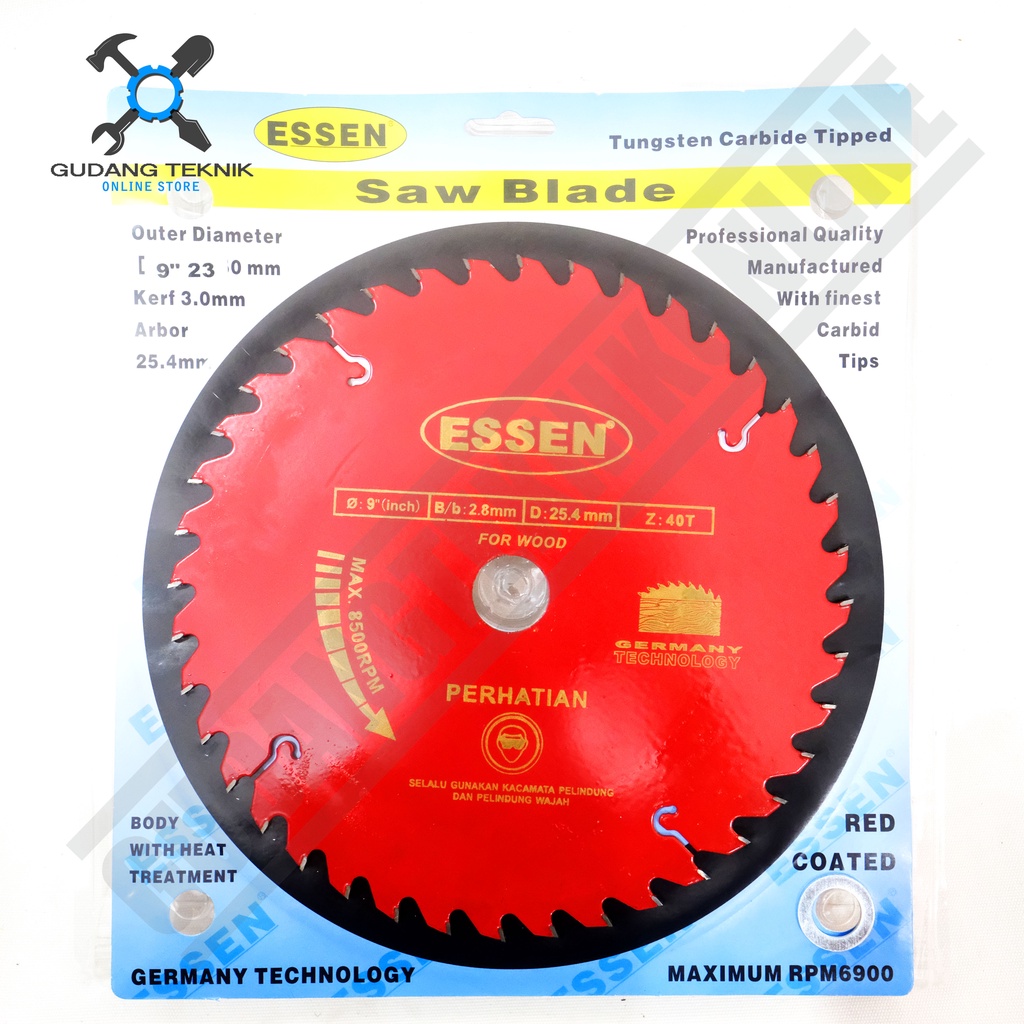 Mata Pisau KAYU Circular Saw ESSEN 9&quot; 40T 60T - Mata Gergaji Circle 9 Inch 40T 60T Circular Saw Blade