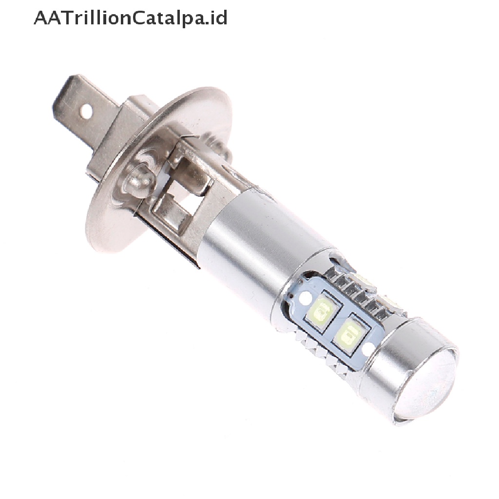 Aatrillioncatalpa 2Pcs Lampu Kabut Depan Mobil LED H1 8000K 100W Super Terang Warna Ice Blue