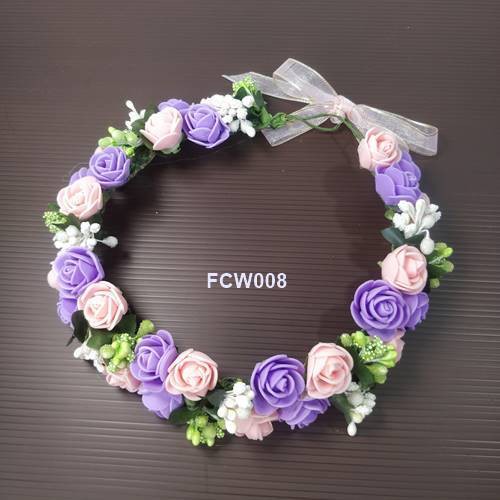 [PRODUK FAVORIT] AKSESORIS RAMBUT FLOWER CROWN MAHKOTA BUNGA ANAK PENGANTIN FCW008