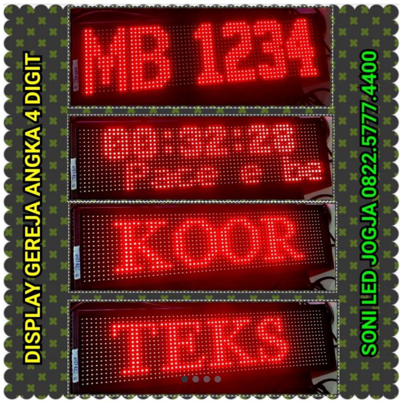 Display Gereja penampil halaman kitap Led 4 digit angka 9999 Wireles
