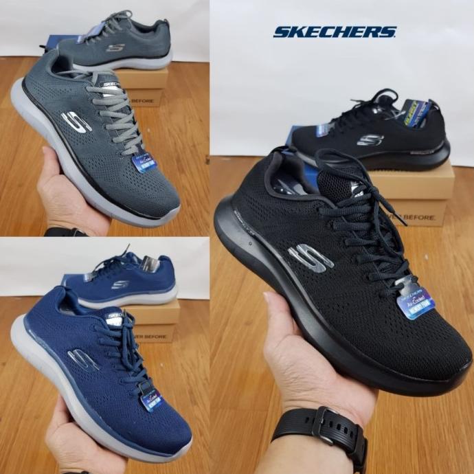 Skechers Men Quantum Flex Rood Sepatu Sneakers Pria - Hitam 40 Raisha_Store1