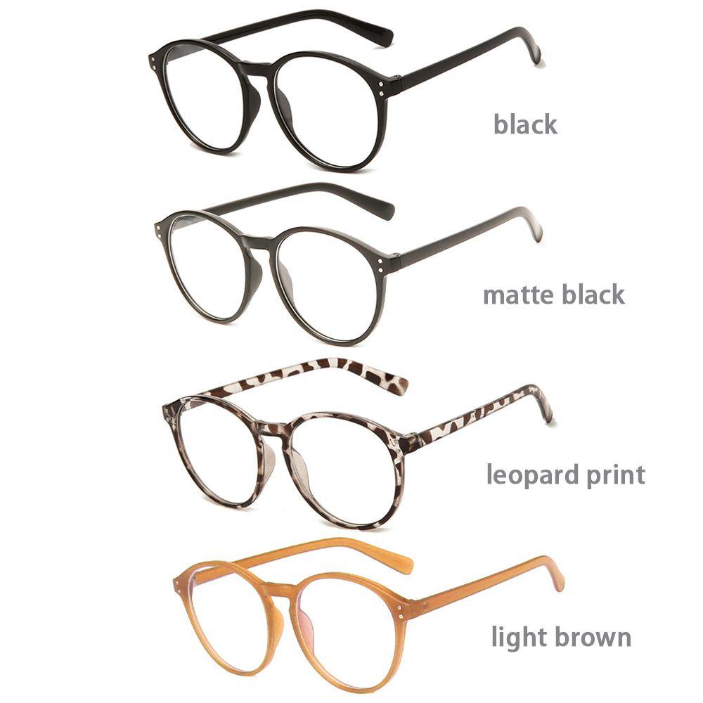 Lily -1.0~-4.0 Kacamata Myopia Vintage Perlindungan UV Brown/Black/Leopard Print Flat Mirror Eyewear