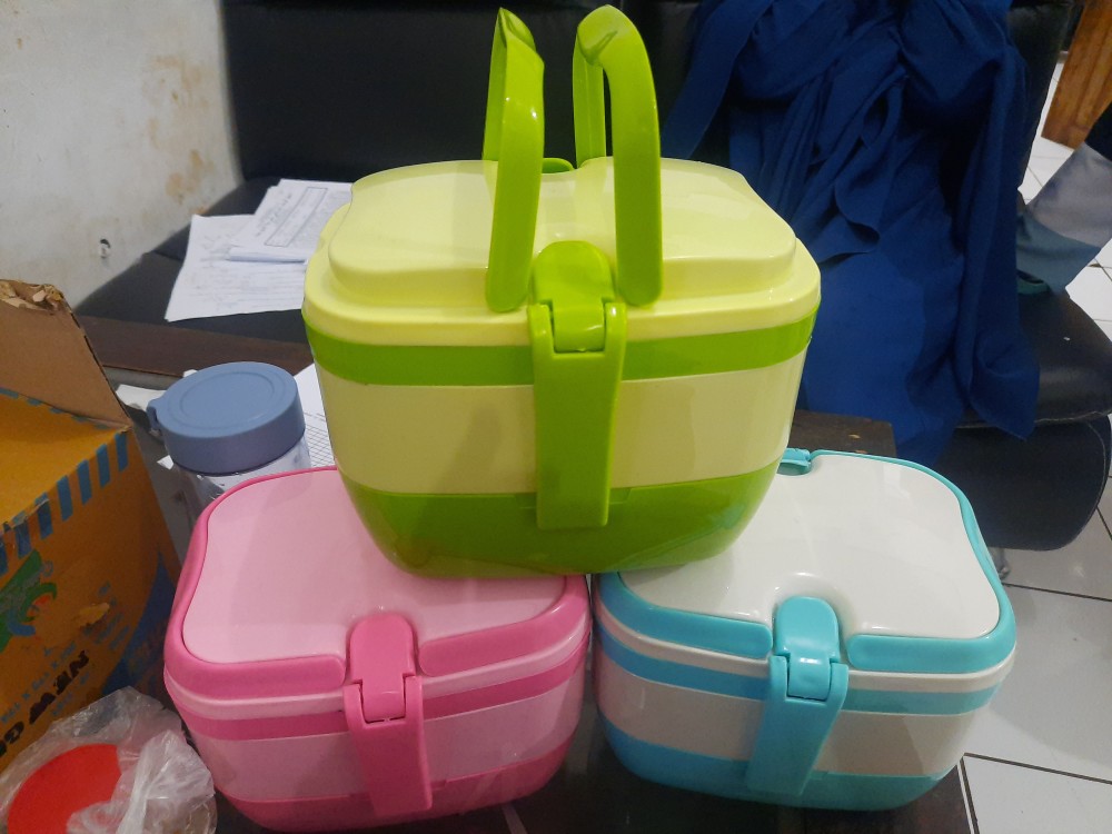 Rantang Makanan Purple / Tempat Makanan 3 Tingkat Gr3in1 - Tempat Bekal Makanan