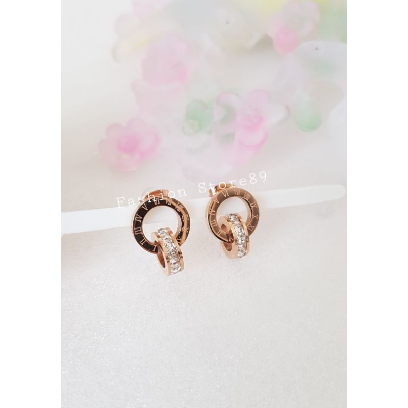 Anting import branded titanium Rosegold anting tusuk model branded Titanium bestseller bestquality