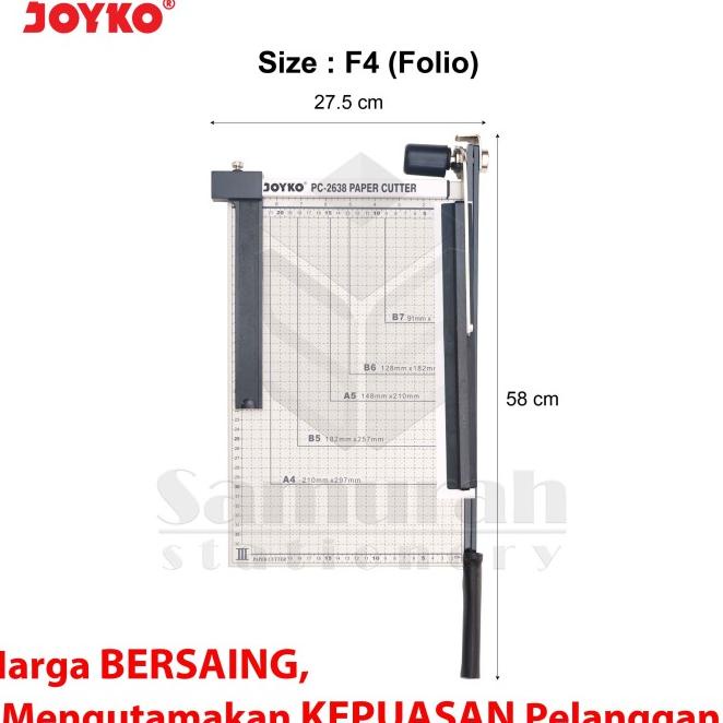 

Paper Cutter F4 Joyko Pc 2638 / Mesin Pemotong Cutting Kertas 26X38 Cm
