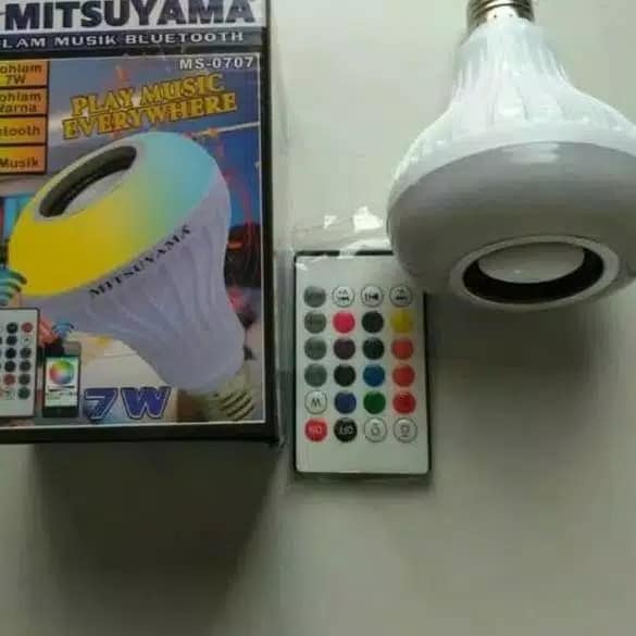 Speaker Bohlam Mitsuyama Lampu Led Musik Bluetooth Plus Remote MS-0707