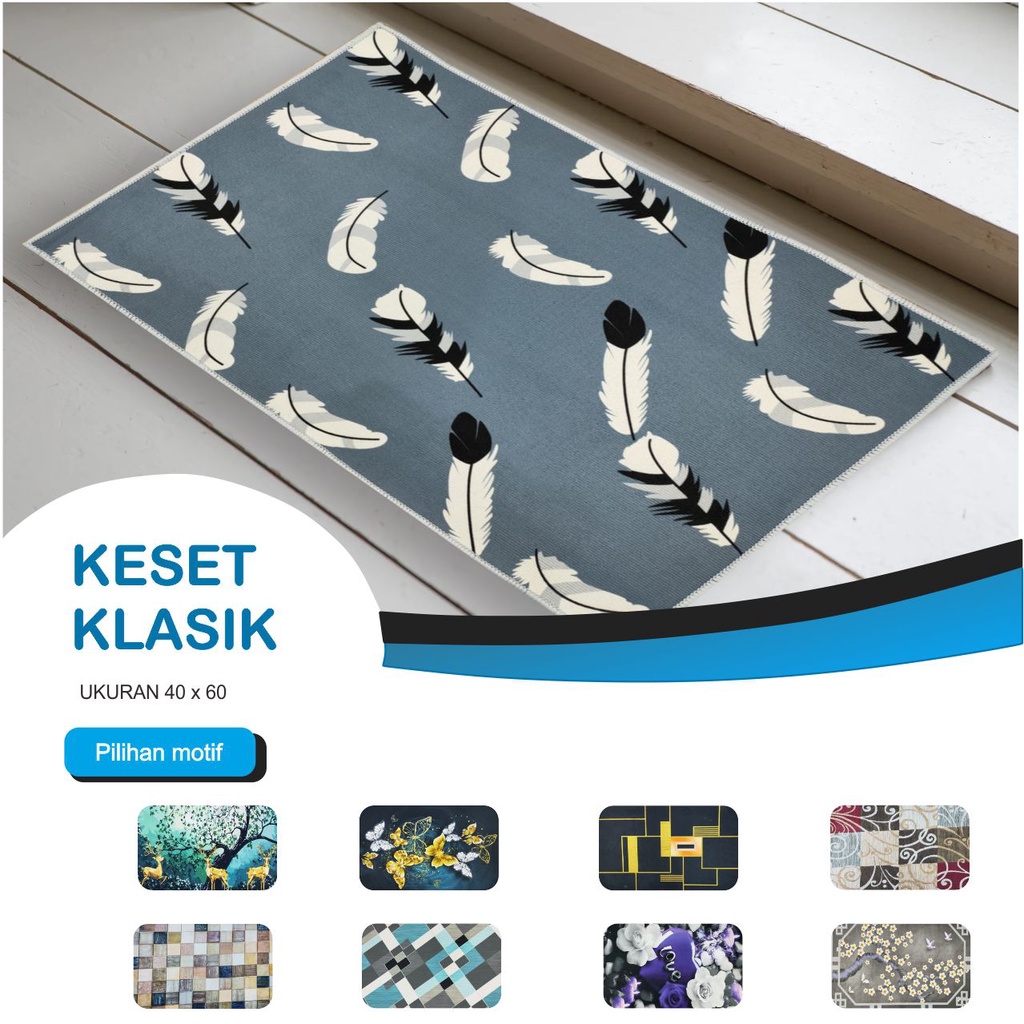 Keset Klasik Anti Slip Banyak Motif Modern Ukuran 40x60CM