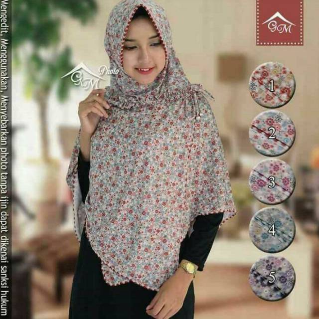 Khimar GGM Motif Bunga Original