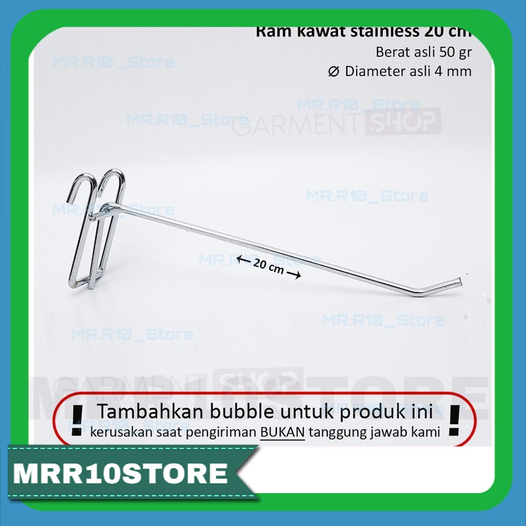 Ram Kawat Stainless Chrome Tebal 20 cm