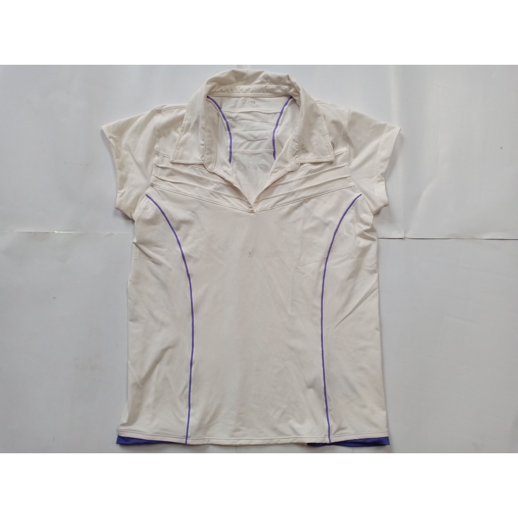Kaos Kerah Polo Asics Wanita Baju Olahraga Sportwear Ori Size L Murah