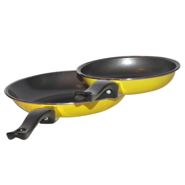 Maspion Panci penggorengan teflon Set 18cm+23cm - Kuning