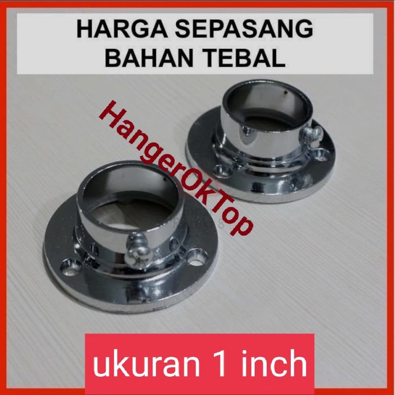 brecket topi 1&quot; inch / penyangga pipa bulat stainless gantungan( harga 1 pasang )