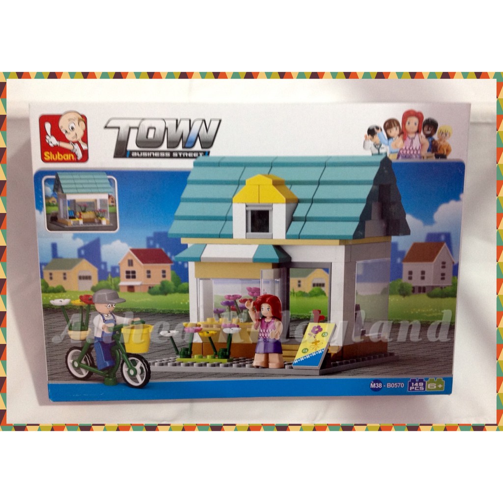 Lego Town Business Street dengan Tema Flower Shop Merek Sluban