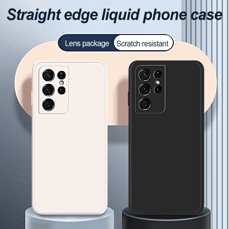 Samsung Galaxy S21 Plus S20 FE Samsung Galaxy Note20 Note 20 S21 Ultra S21+ Casing Square Liquid Silicone Phone Case Soft TPU Shockproof Bumper Back Cover-3