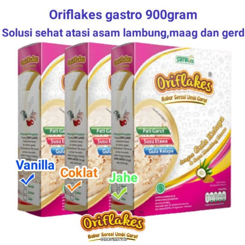 

oriflakes sereal umbi garut gastro 900g solusi maag,asem lambung