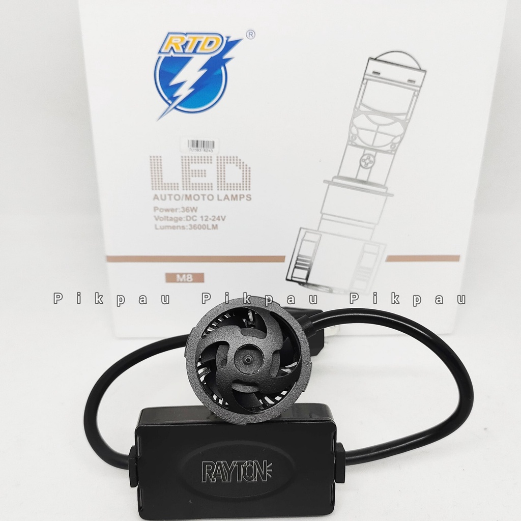 Lampu Utama LED Original RTD Rayton M8 Grade A + Kipas H4 H6 HS1 Headlamp High Quality Lampu Depan Motor