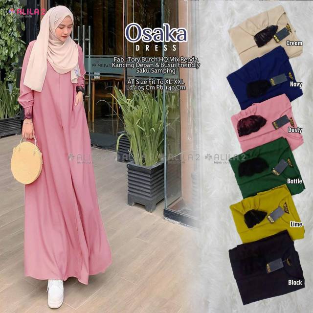 Restok Osaka dress gamis polos
