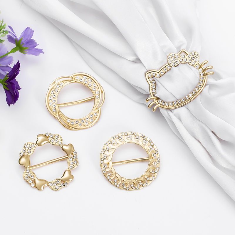 Bros Ring Hijab atau Syal, Model Gasper Mewah Aplikasi Zircon