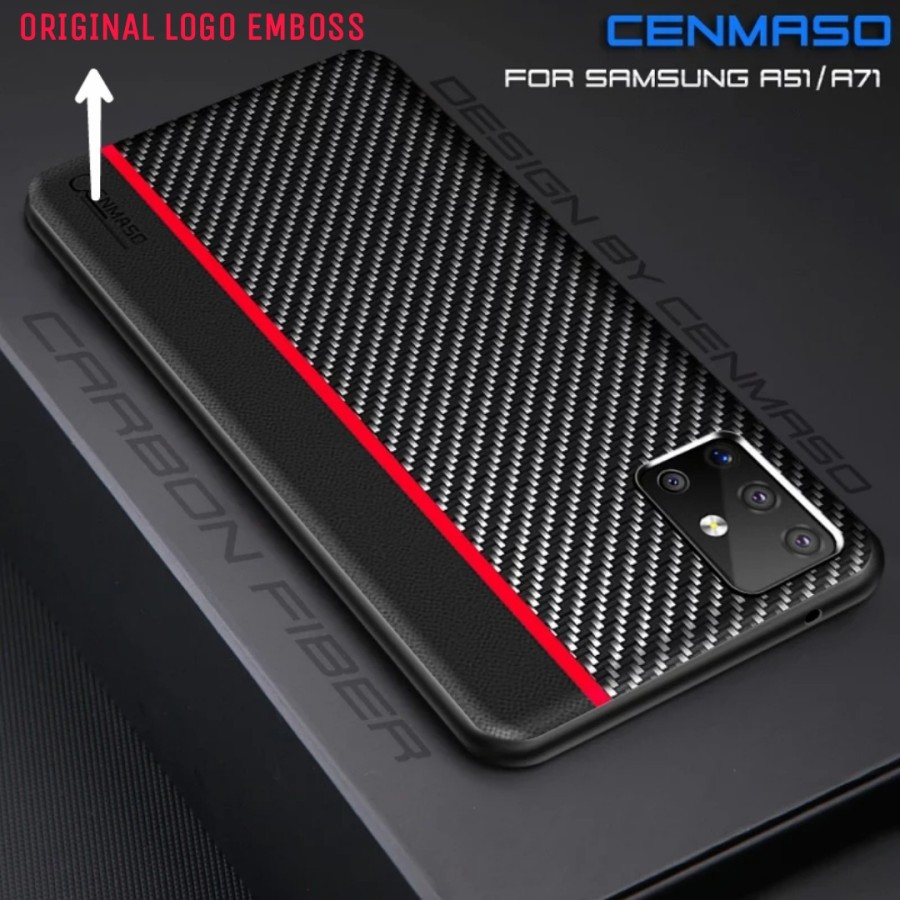 CASE CARBON LEATHER PATTERN SAMSUNG GALAXY A51 / A52  ORIGINAL CENMASO a51 cenmaso