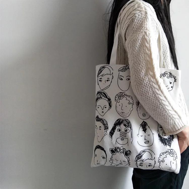 Tote Bag Resleting Wanita Aesthetic Motif People Face expression SWAG [BISA COD]