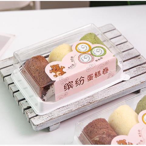 (5Pcs) Box Mika Mini Cake Roll 3 Dus Mini Bolu Gulung Kekinian Cakeroll Box Kemasan Bolu Gulung Unik