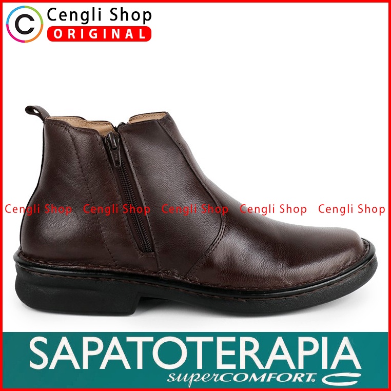 SEPATU BOOT KULIT OBERMAIN PRIA ORIGINAL FORMAL BRANDED COKLAT OM13