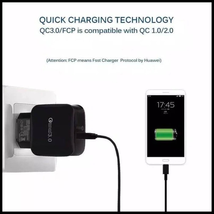 TRAVEL CHARGER ATAU CASAN FLECO QC-008 MICRO 3A PLUS KABEL