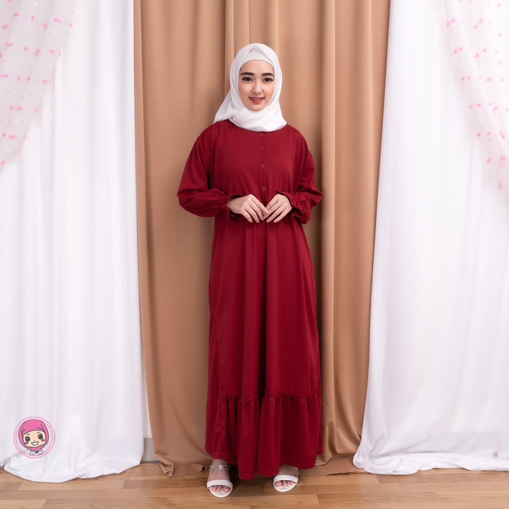 GAMIS CHIKA REMPEL DAILY BUSUI DRESS MUSLIM PREMIUM | MAXI DRESS WANITA BUSUI FASHION MUSLIM WANITA-MAROON