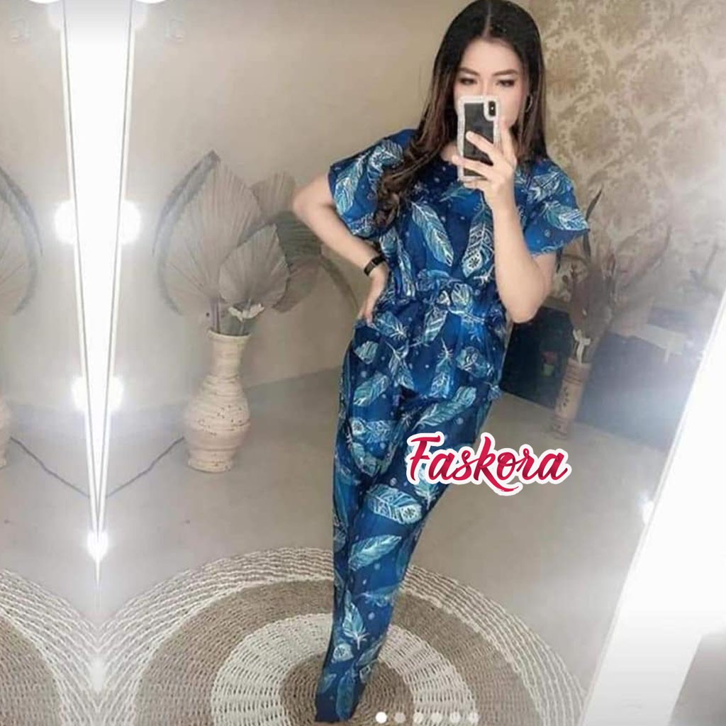 One Set Pajamas Rayon Jumbo XXL Bulu - Setelan Piyama Wanita Kekinian - Pajamas Set Lengan Panjang