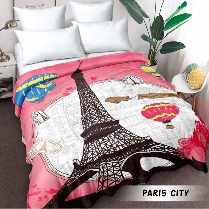 Selimut Halus Flanel  (Paris City) Blanket Flanel Internal Collection
