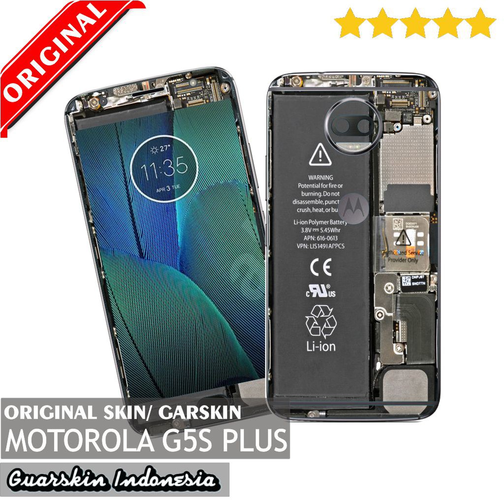 Original Motorola Moto G5S Plus Skin/Garskin for Case Battery Transparan/ Custom