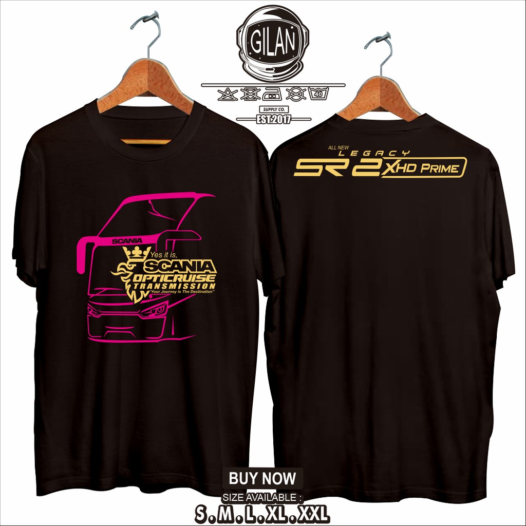 KAOS BAJU JETBUS 3 SCANIA SAMPING OPTICRUISE TRANSMISSION BUS BIS MANIA MERCEDES BENZ HINO Dikaosan