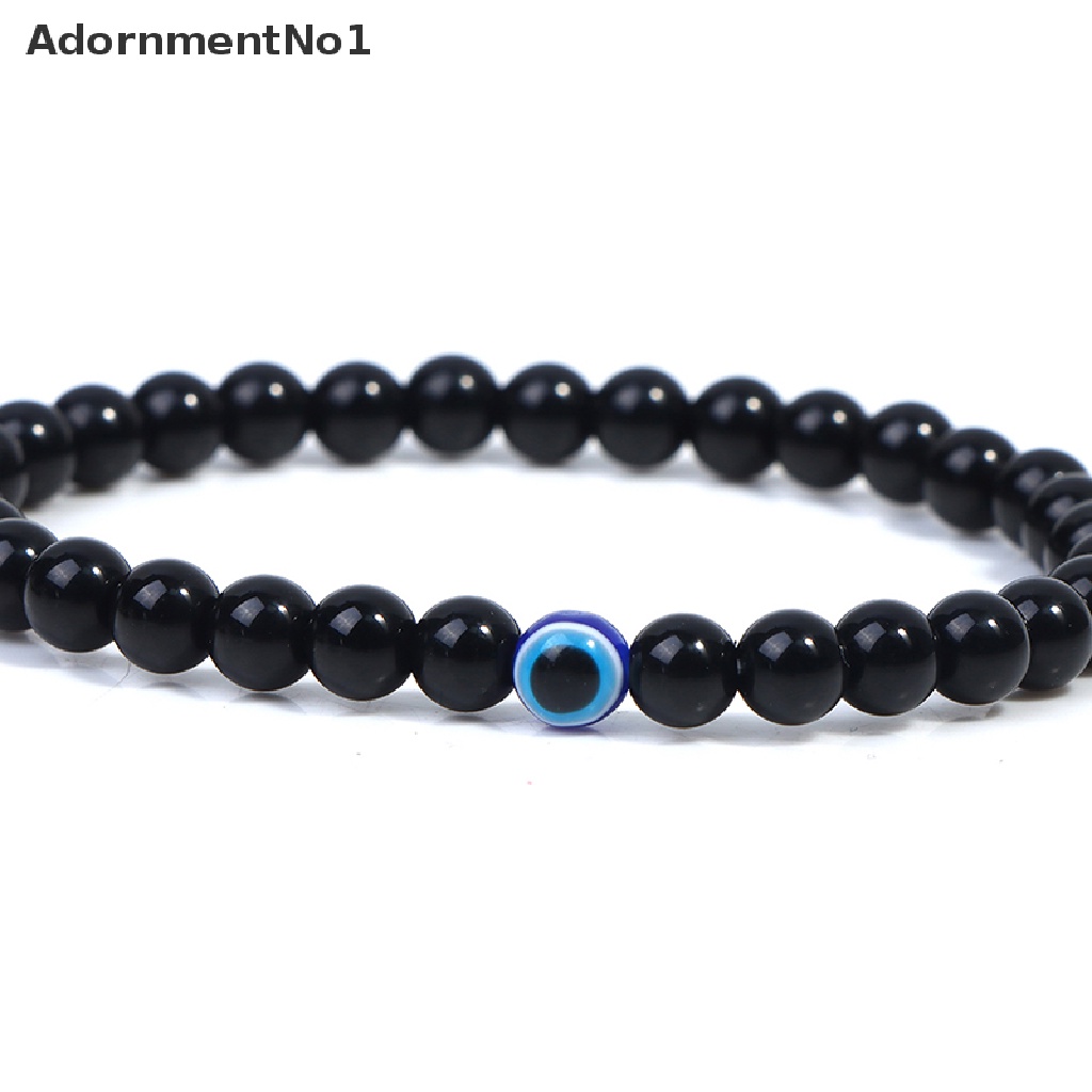 (AdornmentNo1) Gelang Tangan Manik-Manik Batu Alam Motif Mata Iblis Turki Untuk Pria / Wanita / Yoga