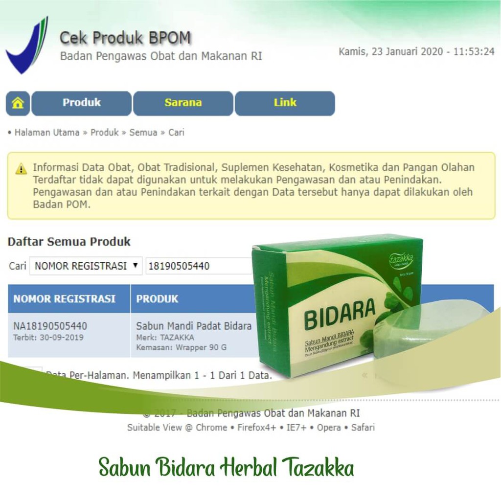 Sabun Bidara Tazakka 90gr Mampu melembutkan kulit secara Alami