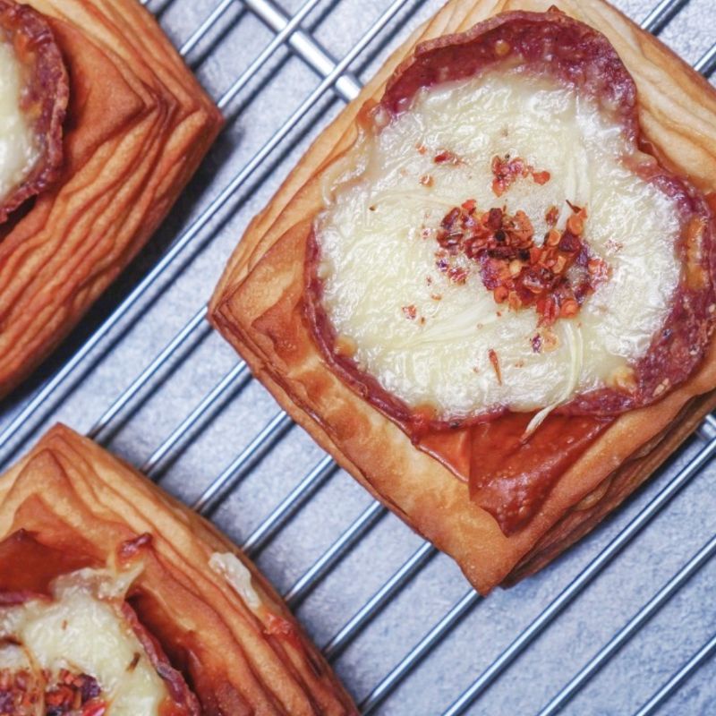 

Salami square pastry