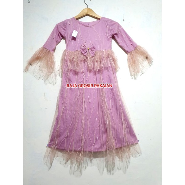 Gamis Full Brukat Syahrini Anak Tanggung 7-10 Thn