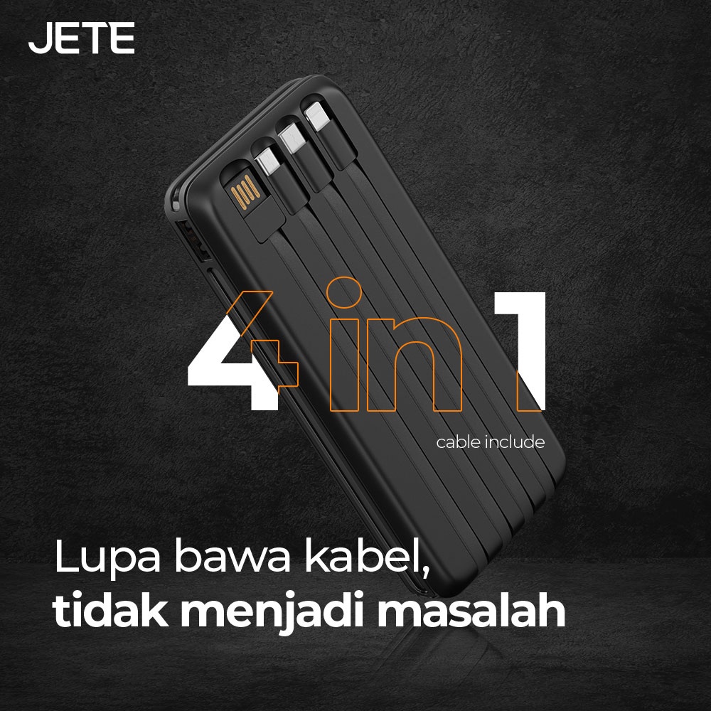 Power Bank 20000 MaH Powerbank with Built In Cable 22,5W JETE B5 - Garansi 2 Tahun