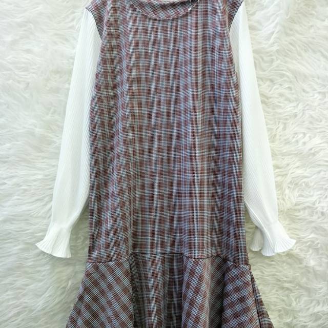 Plisket tunic blus catton import mix plisket amn