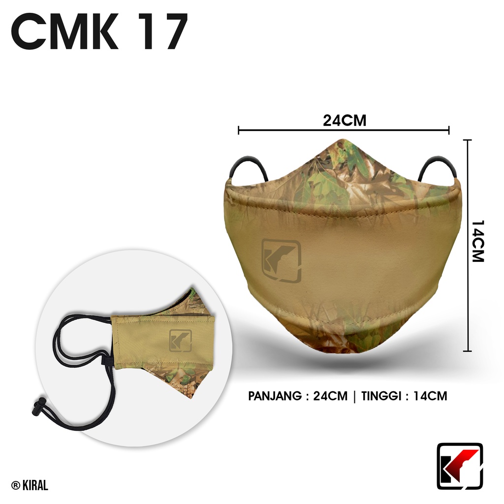 CMK-17 Masker Kain 3 ply Lapis Hijab Distro Korea Headloop Earloop Motif Pria Cowok Premium Keren