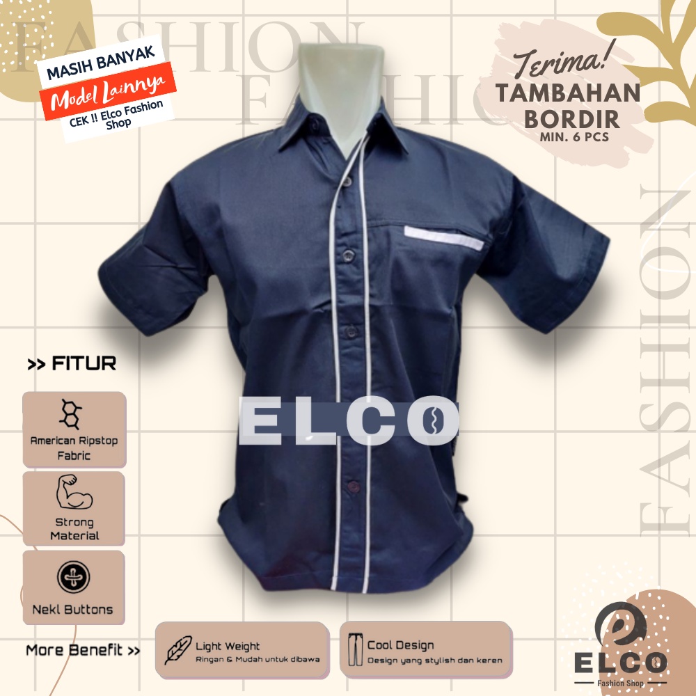 Baju seragam kerja kemeja lengan pendek baju pdh navy list 02 putih seragam kantor kemeja kombinasi 