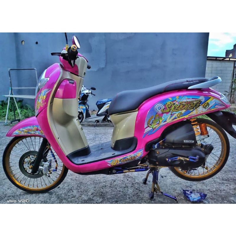 Striping scoopy new all scoopy transparan font gold carbon