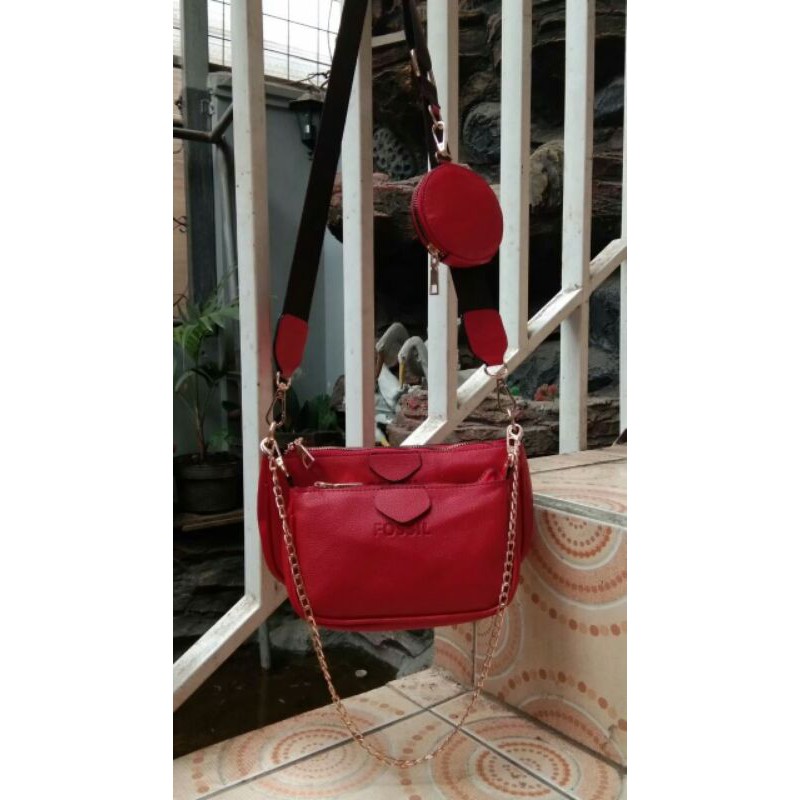 RULLY68_100%REALPIC Tas Selempang Wanita 3in1 FOSSII /TAS IMPORT /bisa bayar di tempat COD