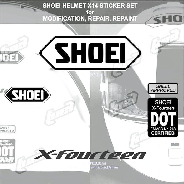 Sticker Set Helm Shoei X14 untuk repair- repaint- modif INK- KYT- ARAI