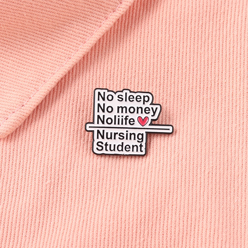 Creative Slogan Pin Nursing Student Badge Brooch Lapel Pin Letters Banner Jewelry Gift for Student